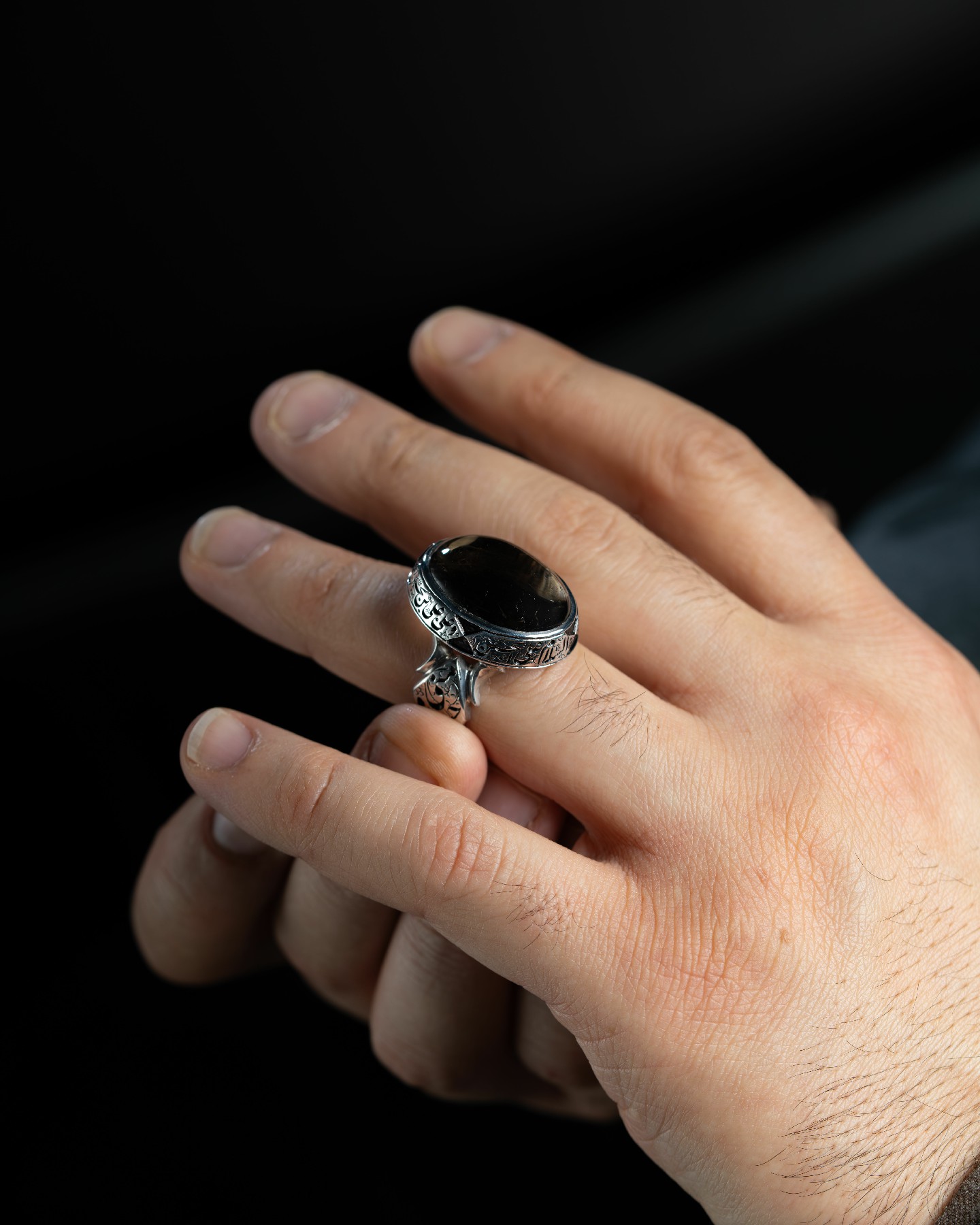 خاتم نادر بحجر الدر النجفي النفطي - تشكيلة الرجال, خواتم رجالية, دُر نجفي