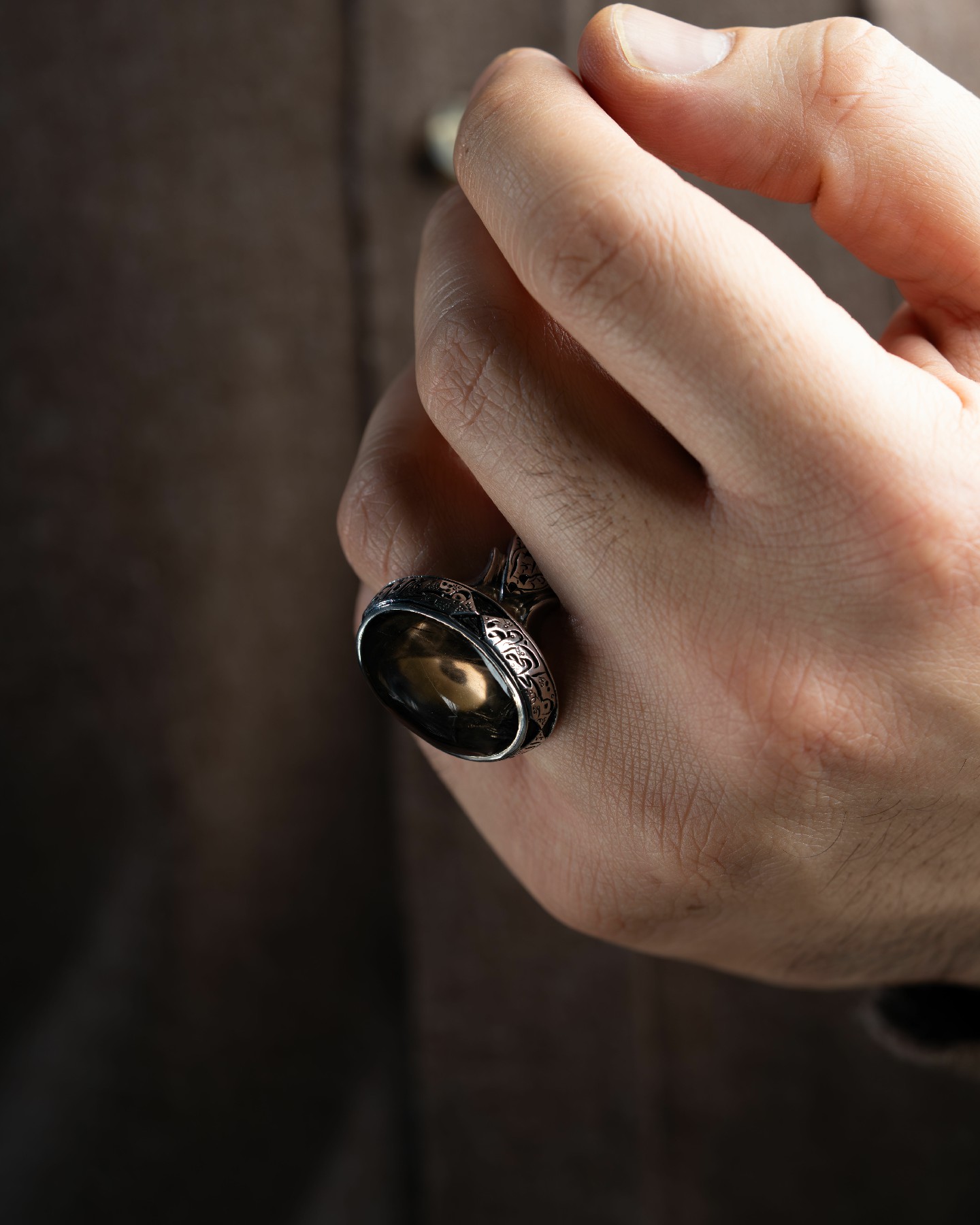 خاتم نادر بحجر الدر النجفي النفطي - تشكيلة الرجال, خواتم رجالية, دُر نجفي