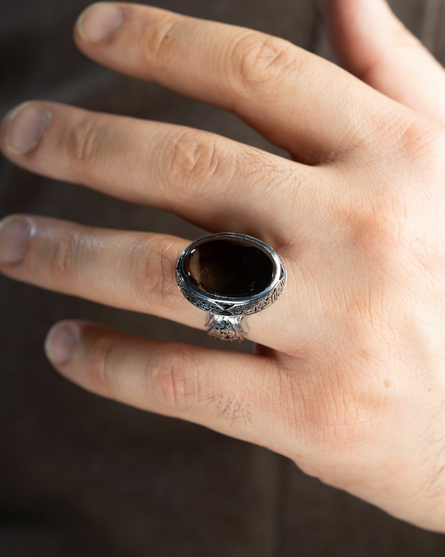 خاتم نادر بحجر الدر النجفي النفطي - تشكيلة الرجال, خواتم رجالية, دُر نجفي