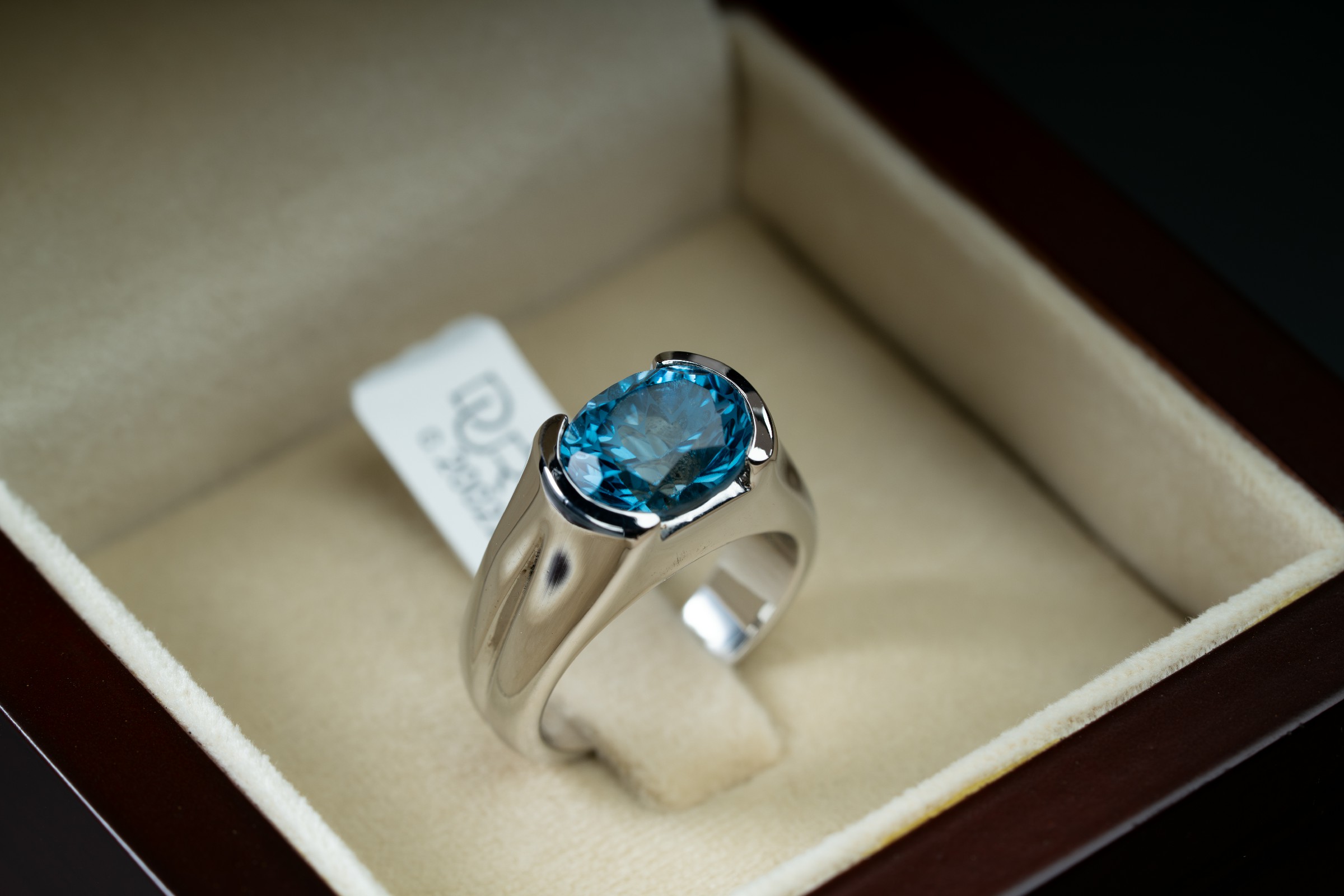 خاتم فضة صياغة يدوية مع حجر توباز السويسري - تشكيلة الرجال, خواتم رجالية, توباز