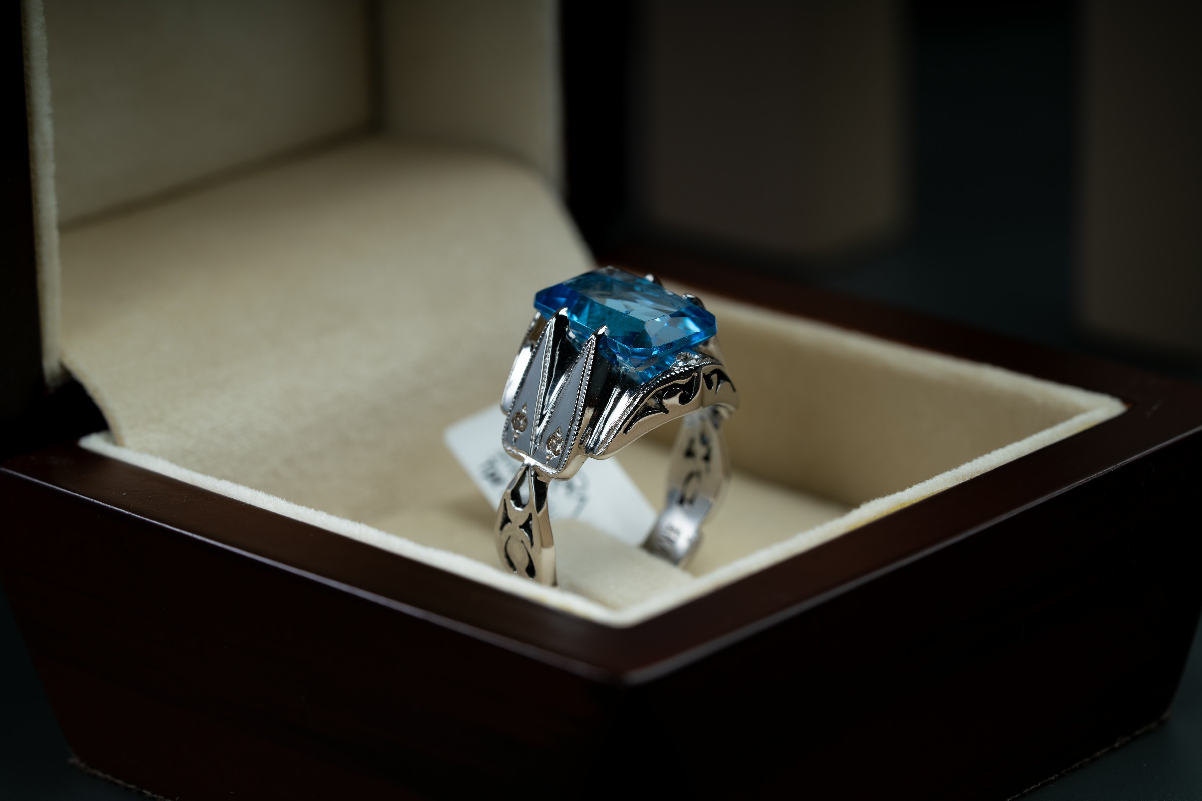 خاتم فضة صياغة يدوية بحجر التوباز السويسري - تشكيلة الرجال, خواتم رجالية, توباز