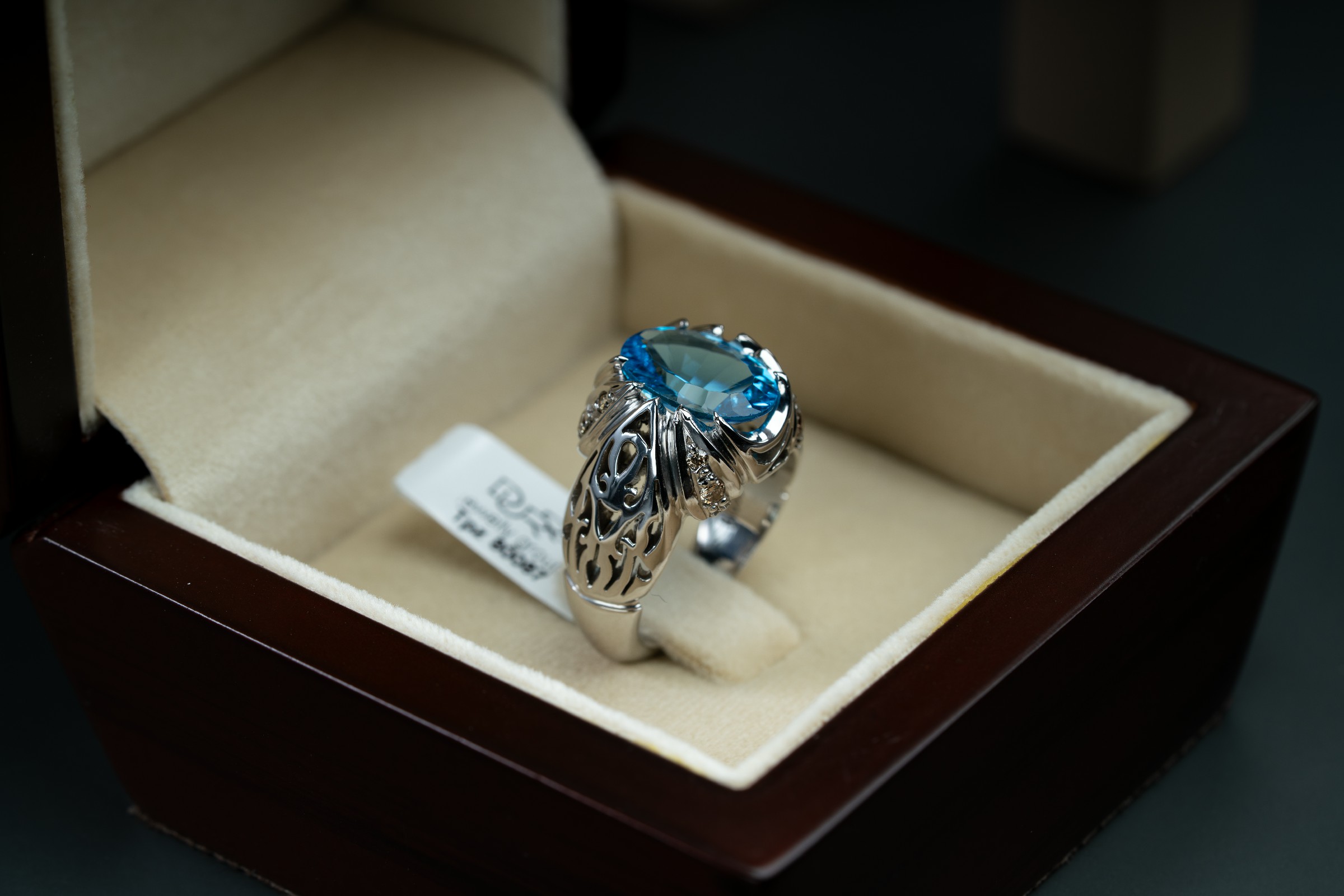 خاتم فضة صياغة يدوية بحجر التوباز اللندني - تشكيلة الرجال, خواتم رجالية, توباز