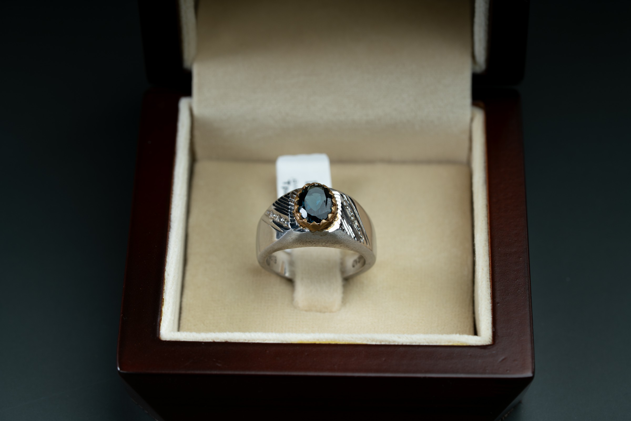 خاتم فضة رجالي صياغة يدوية بحجر التوباز اللندني الملكي - تشكيلة الرجال, خواتم رجالية, توباز