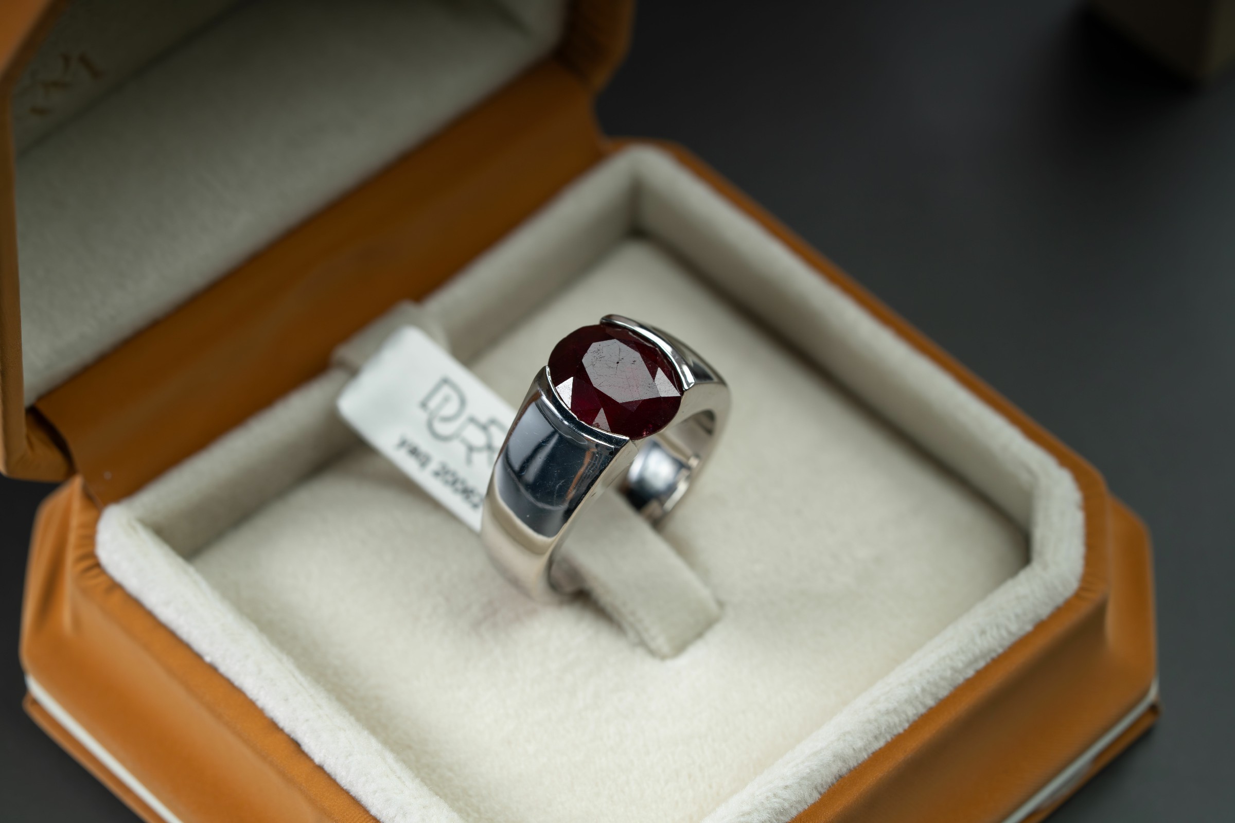 خاتم فضة صياغة يدوية بحجر الياقوت الأحمر - تشكيلة الرجال, خواتم رجالية, ياقوت
