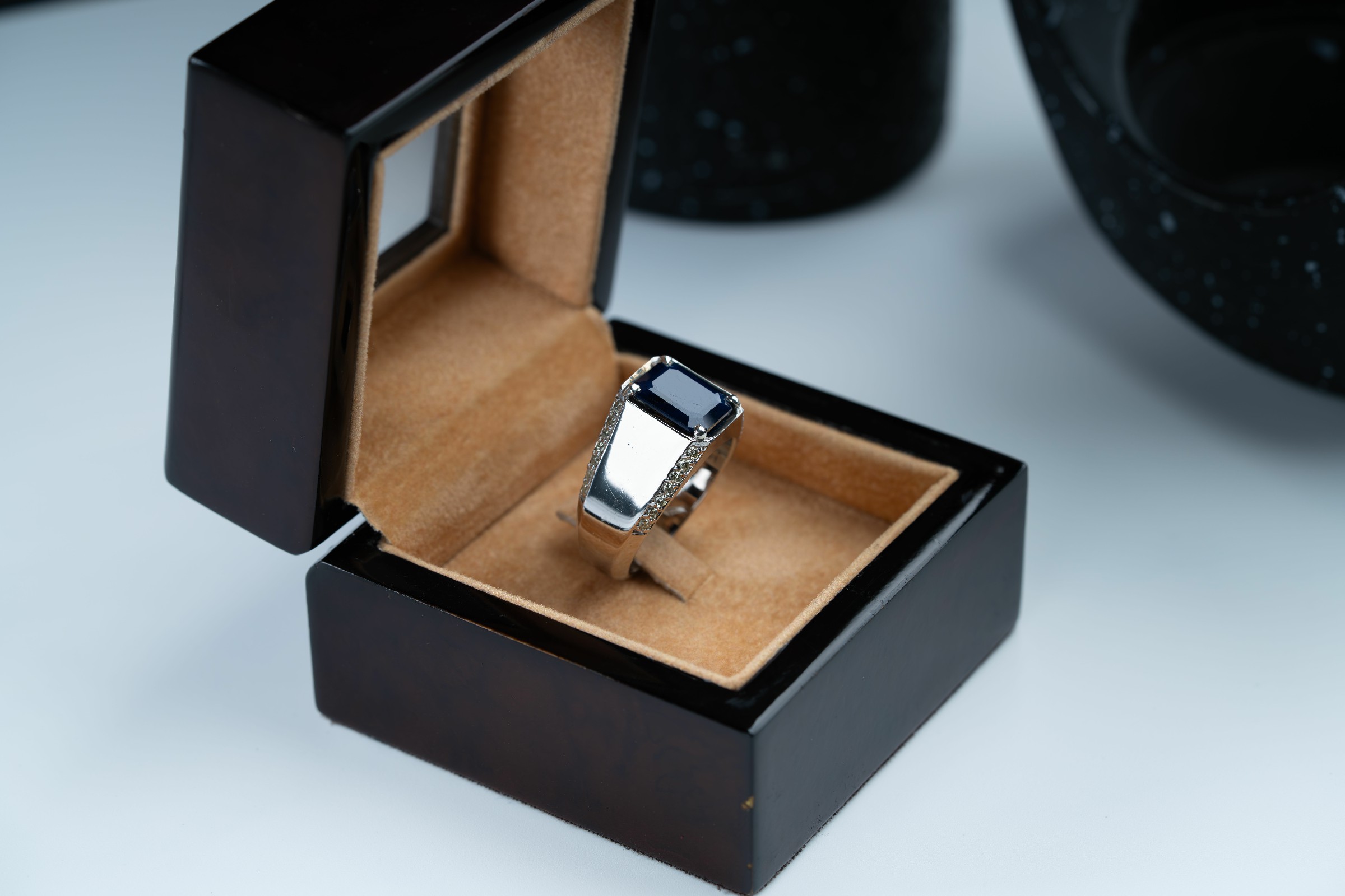 خاتم فضة صياغة يدوية بحجر الزفير الافريقي مع ترصيع الماس - تشكيلة الرجال, خواتم رجالية, زفير 