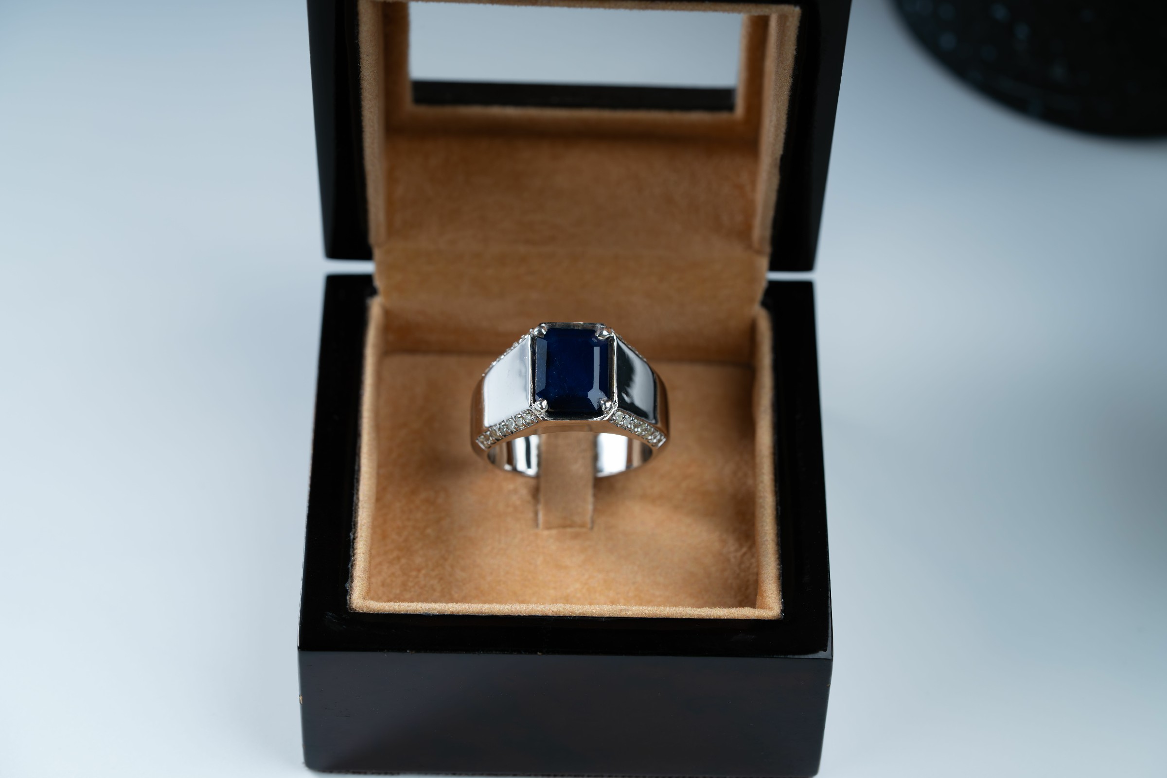 خاتم فضة صياغة يدوية بحجر الزفير الافريقي مع ترصيع الماس - تشكيلة الرجال, خواتم رجالية, زفير 