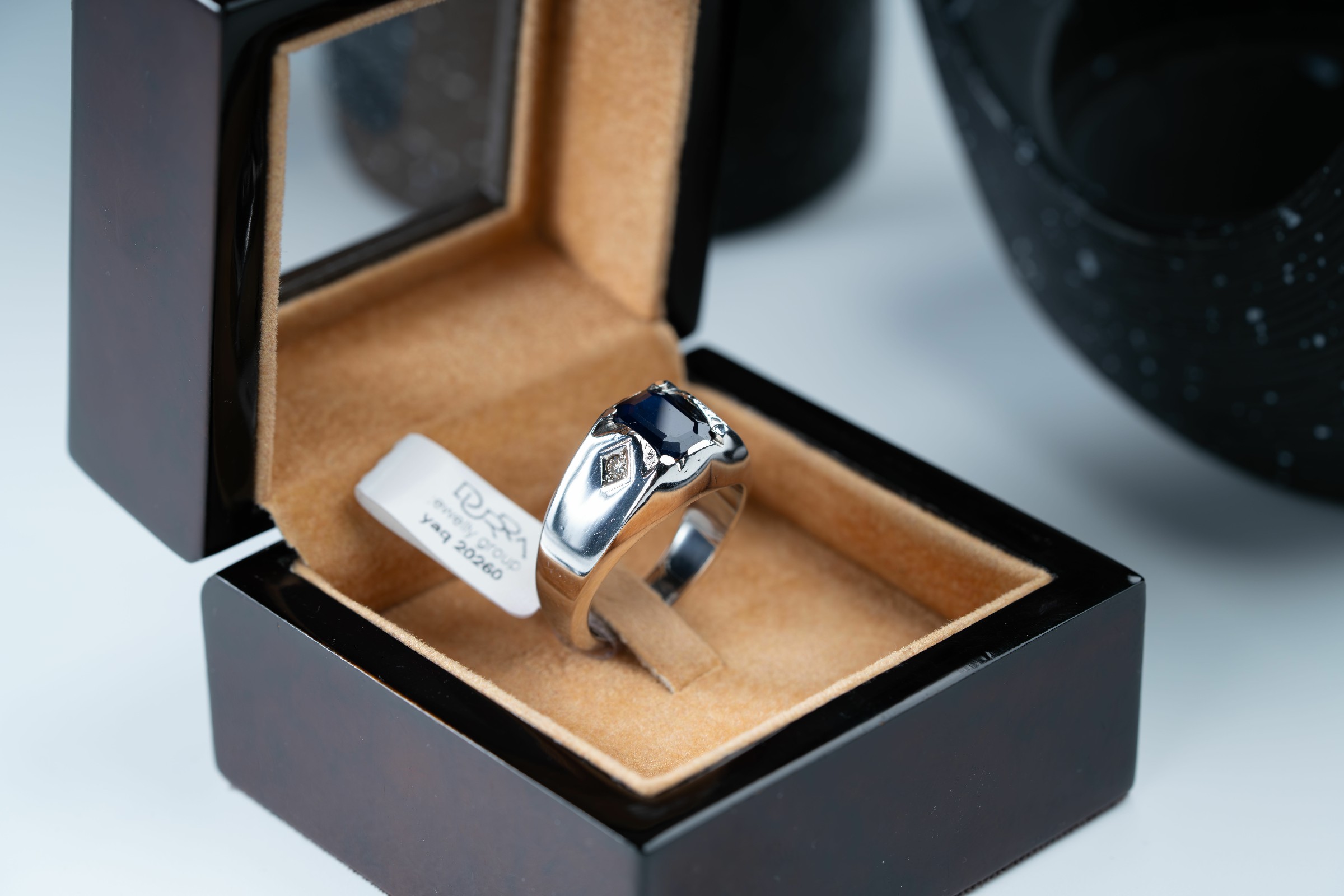 خاتم فضة صياغة يدوية مع حجر الزفير الافريقي وترصيع الماس - تشكيلة الرجال, خواتم رجالية, زفير 