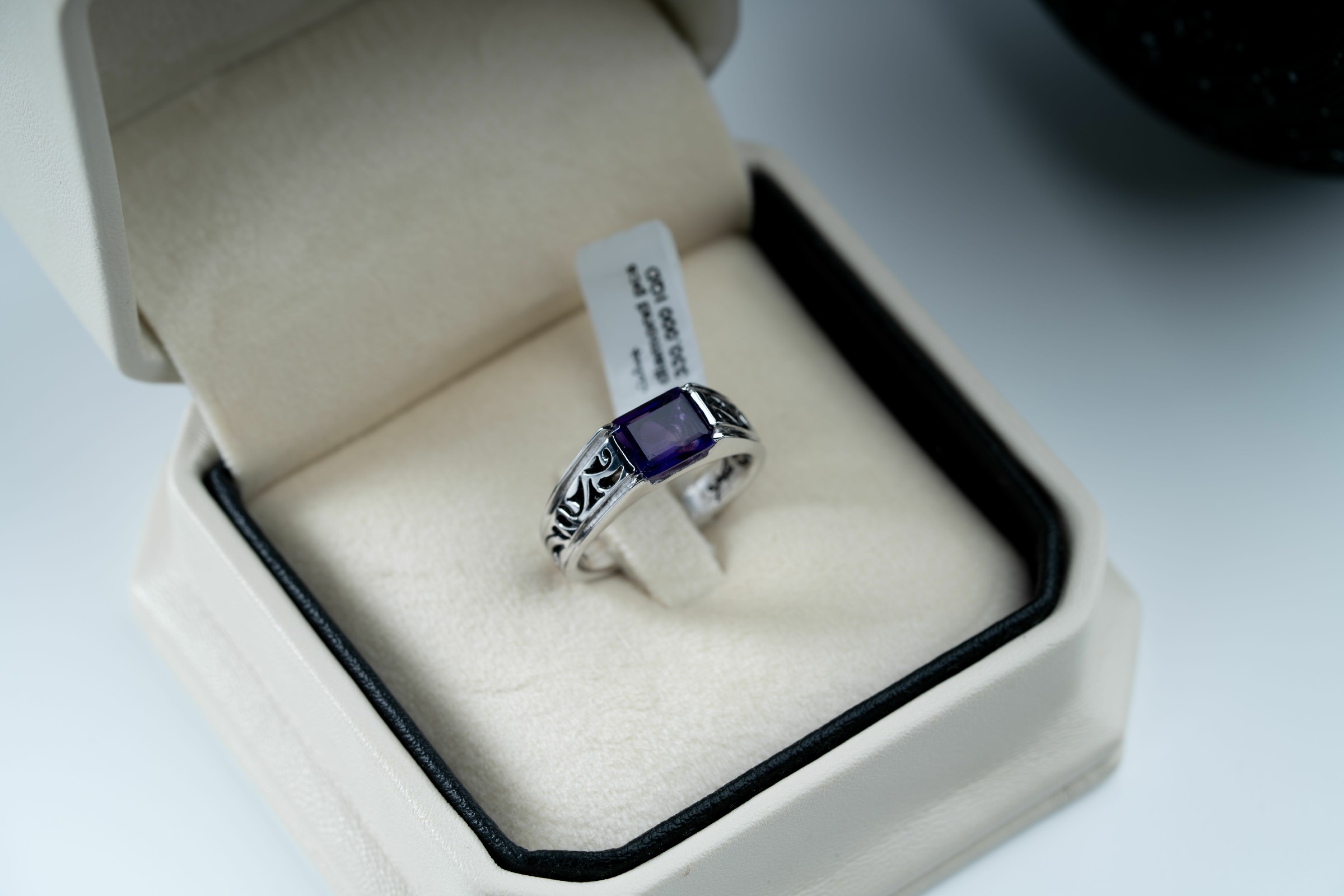 خاتم فضة صياغة يدوية مرصع بحجر جمشت بنفسجي - تشكيلة الرجال, خواتم رجالية, جمشت