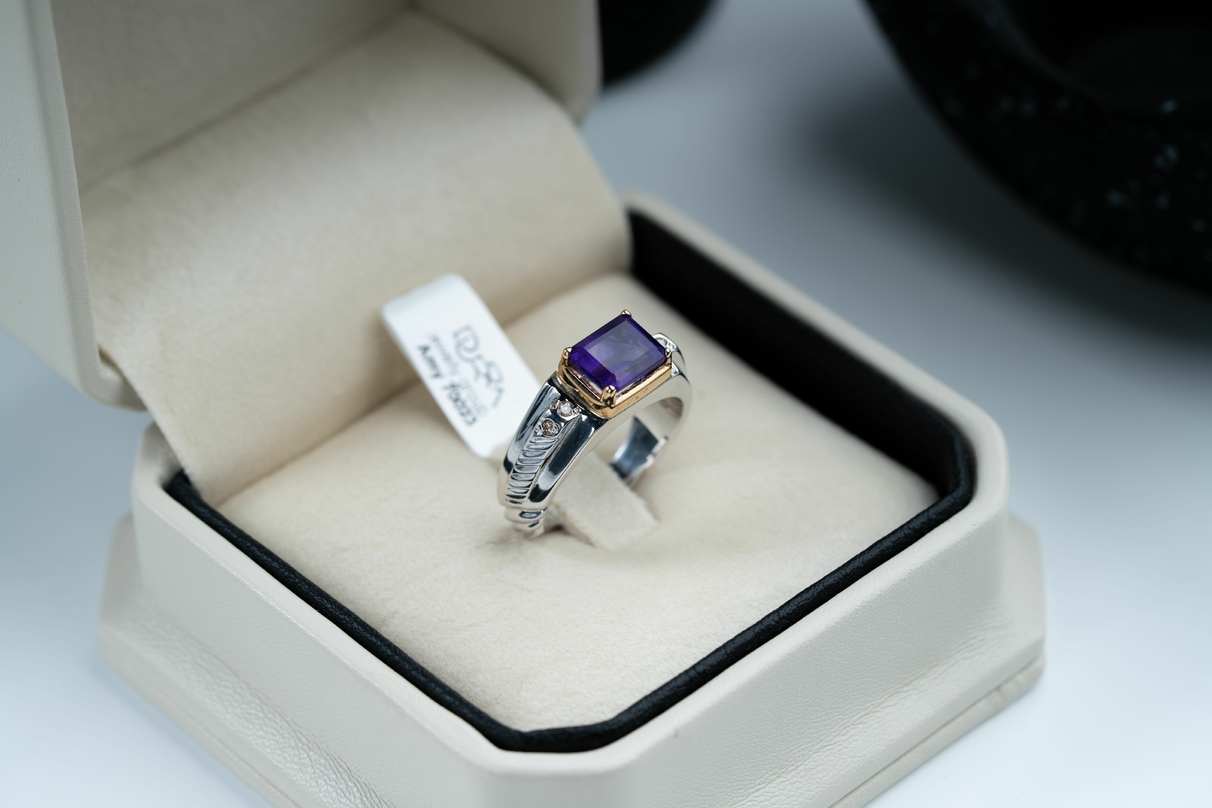 خاتم فاخر بحجر الجمشت وترصيع الماس - تشكيلة الرجال, خواتم رجالية, جمشت