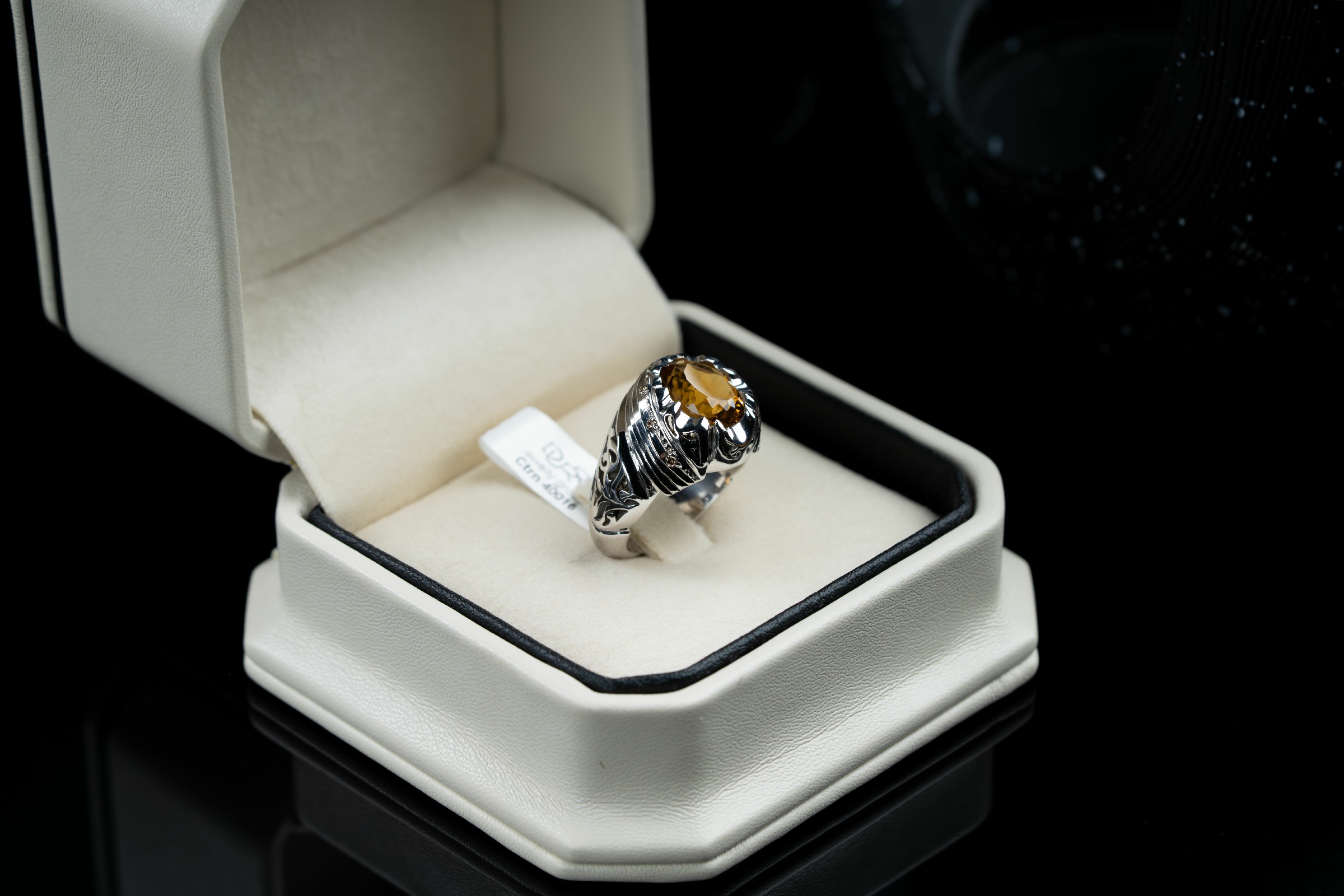 خاتم فضة رجالي بحجر سترين مع ترصيع الماس - تشكيلة الرجال, خواتم رجالية, سترين