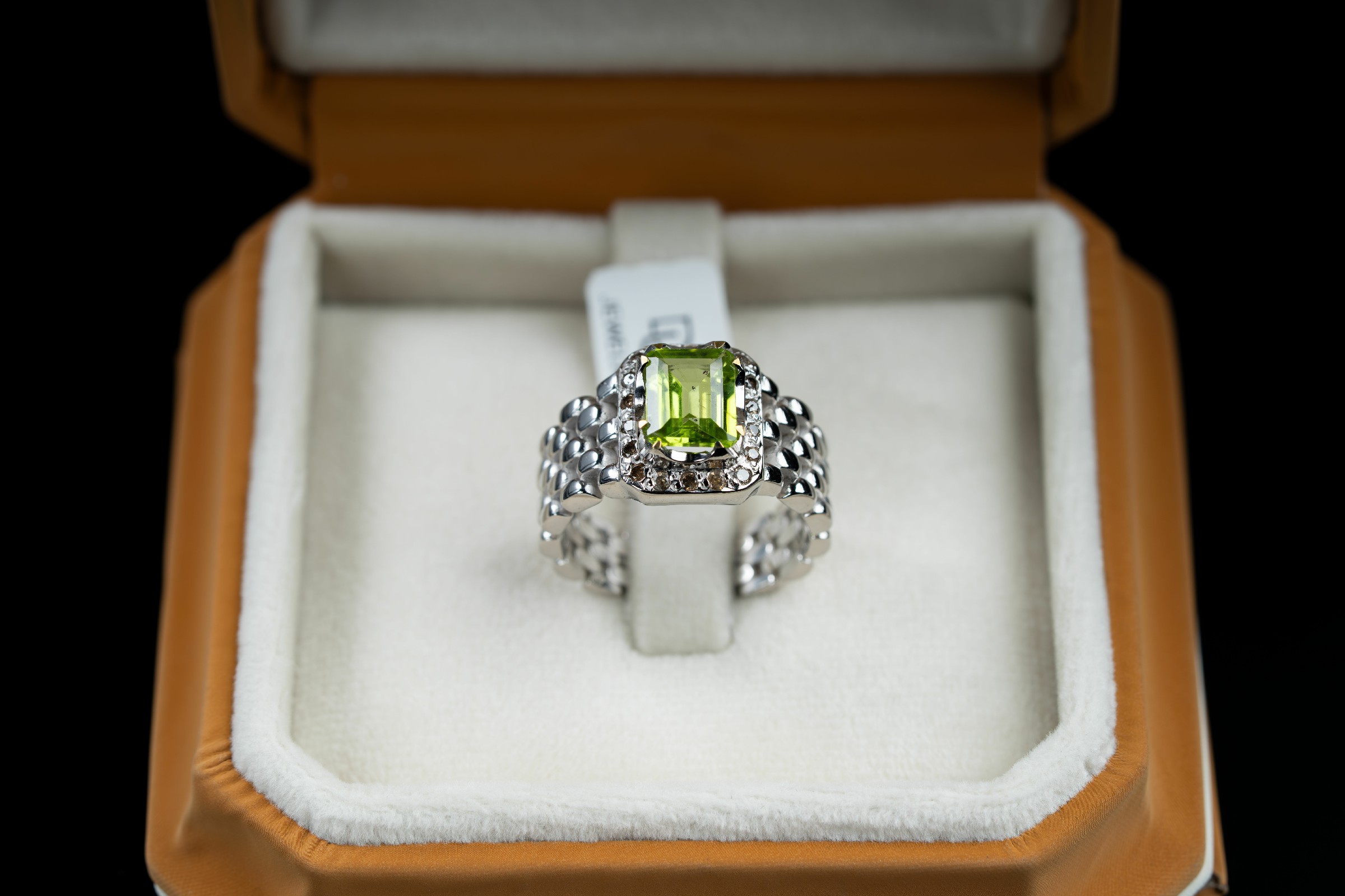 خاتم فضة بصياغة رولكس بحجر الزبرجد الأخضر مع ترصيع الماس - زبرجد, خواتم رجالية, تشكيلة الرجال